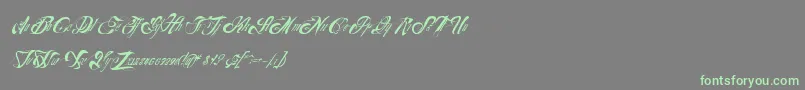 Nuevoyork Font – Green Fonts on Gray Background