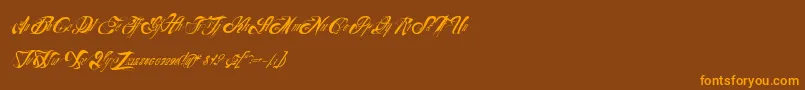 Nuevoyork Font – Orange Fonts on Brown Background