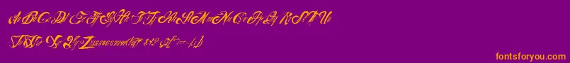 Nuevoyork Font – Orange Fonts on Purple Background