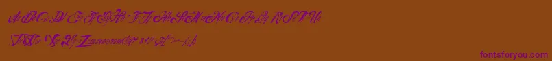 Nuevoyork-Schriftart – Violette Schriften auf braunem Hintergrund