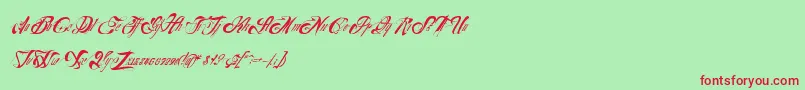 Nuevoyork Font – Red Fonts on Green Background