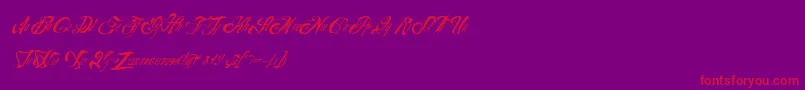 Weitere Informationen zur Nuevoyork-Schriftart Nuevoyork-Schriftart – Rote Schriften auf violettem Hintergrund