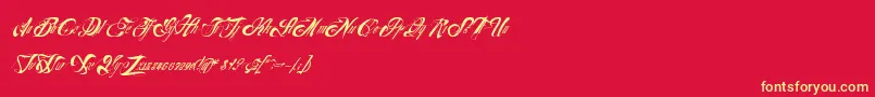 Nuevoyork Font – Yellow Fonts on Red Background