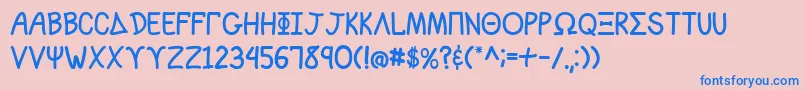 Więcej informacji o czcionce SororityLane Czcionka SororityLane – niebieskie czcionki na różowym tle