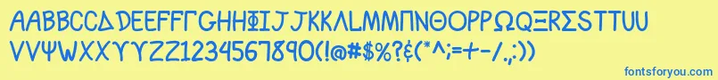 SororityLane-fontti – siniset fontit keltaisella taustalla