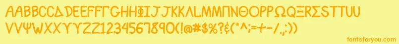SororityLane-fontti – oranssit fontit keltaisella taustalla