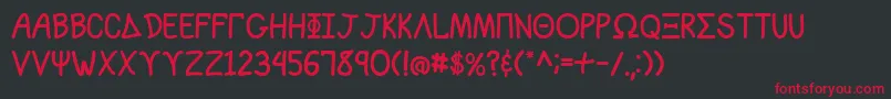 フォントSororityLane – 黒い背景に赤い文字