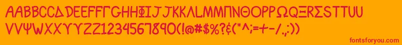 SororityLane-fontti – punaiset fontit oranssilla taustalla