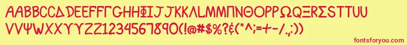 SororityLane Font – Red Fonts on Yellow Background