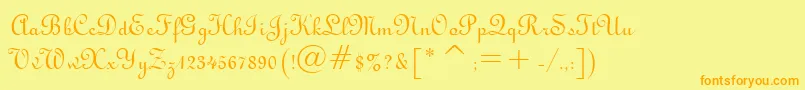 TypoUprightBt Font – Orange Fonts on Yellow Background