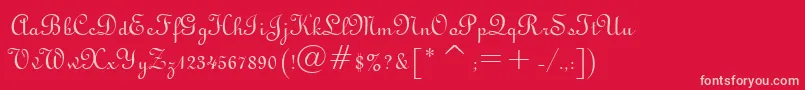 TypoUprightBt Font – Pink Fonts on Red Background