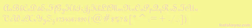 TypoUprightBt Font – Pink Fonts on Yellow Background