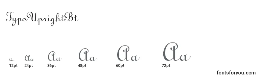 TypoUprightBt Font Sizes