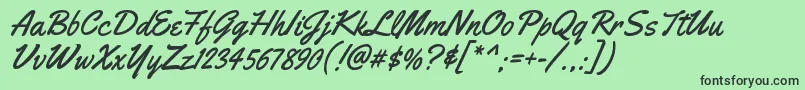 YellowtailRegular Font – Black Fonts on Green Background