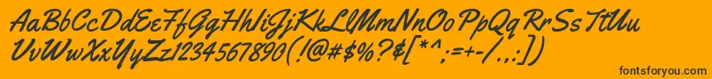 Шрифт YellowtailRegular – чёрные шрифты на оранжевом фоне