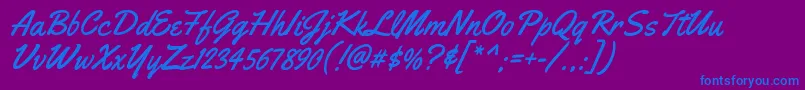 YellowtailRegular Font – Blue Fonts on Purple Background