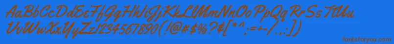 YellowtailRegular Font – Brown Fonts on Blue Background