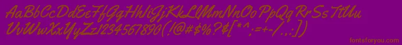 YellowtailRegular Font – Brown Fonts on Purple Background