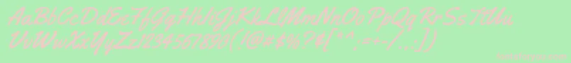 YellowtailRegular-Schriftart – Rosa Schriften auf grünem Hintergrund