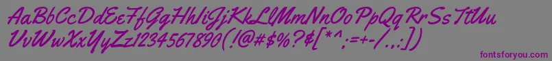 YellowtailRegular Font – Purple Fonts on Gray Background