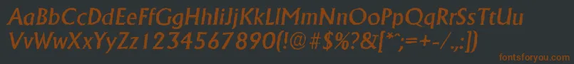 AdelonantiqueMediumItalic Font – Brown Fonts on Black Background