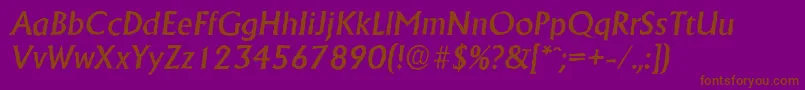 AdelonantiqueMediumItalic Font – Brown Fonts on Purple Background