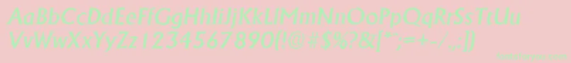 AdelonantiqueMediumItalic Font – Green Fonts on Pink Background