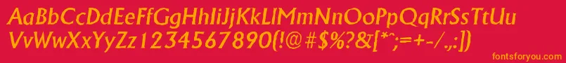 AdelonantiqueMediumItalic Font – Orange Fonts on Red Background