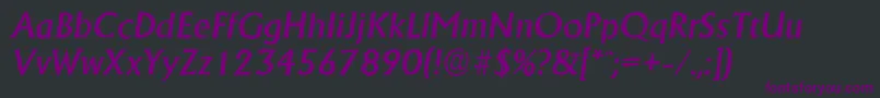 AdelonantiqueMediumItalic Font – Purple Fonts on Black Background