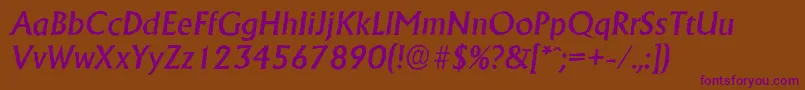 AdelonantiqueMediumItalic Font – Purple Fonts on Brown Background