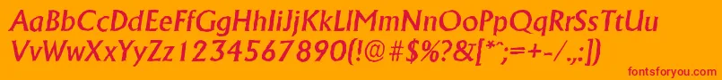 Шрифт AdelonantiqueMediumItalic – красные шрифты на оранжевом фоне