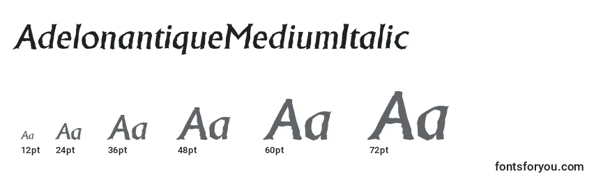 Размеры шрифта AdelonantiqueMediumItalic