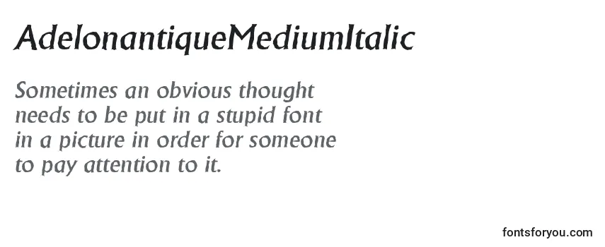 Review of the AdelonantiqueMediumItalic Font