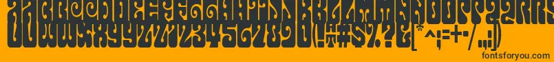 Terpsichora-Schriftart – Schwarze Schriften auf orangefarbenem Hintergrund