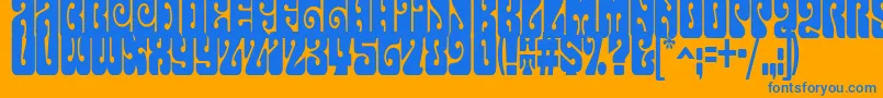 フォントTerpsichora – オレンジの背景に青い文字