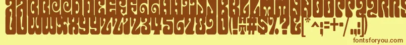 Terpsichora Font – Brown Fonts on Yellow Background