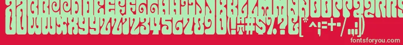 Terpsichora-Schriftart – Grüne Schriften auf rotem Hintergrund