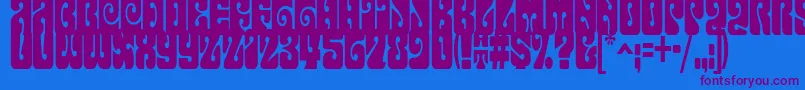 Terpsichora Font – Purple Fonts on Blue Background