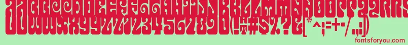 Terpsichora Font – Red Fonts on Green Background