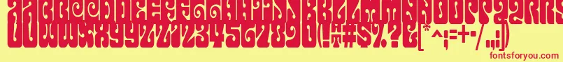 Terpsichora Font – Red Fonts on Yellow Background
