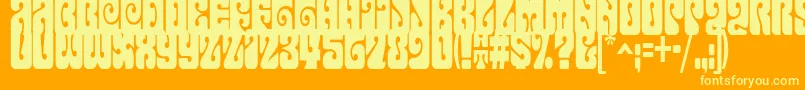 Terpsichora Font – Yellow Fonts on Orange Background