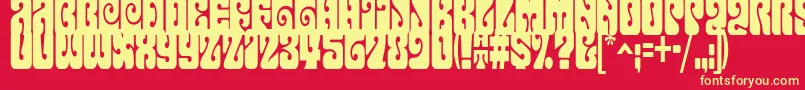 Terpsichora Font – Yellow Fonts on Red Background