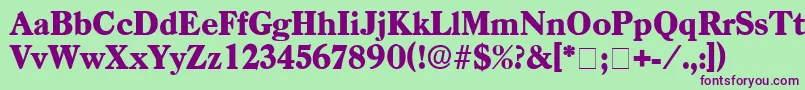 DendroDisplaySsi Font – Purple Fonts on Green Background