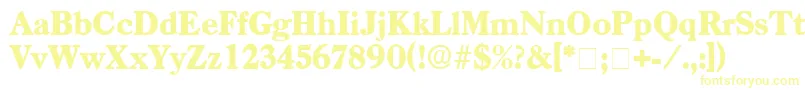 DendroDisplaySsi-Schriftart – Gelbe Schriften auf weißem Hintergrund
