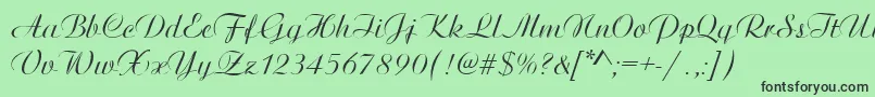 Czcionka ArtisticRegular – czarne czcionki na zielonym tle
