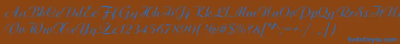ArtisticRegular Font – Blue Fonts on Brown Background