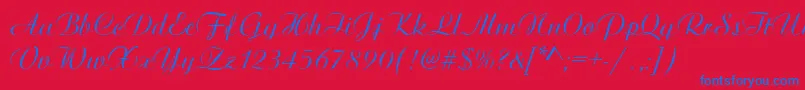 ArtisticRegular Font – Blue Fonts on Red Background