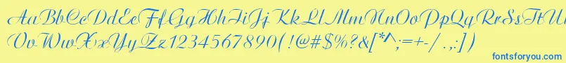 ArtisticRegular Font – Blue Fonts on Yellow Background