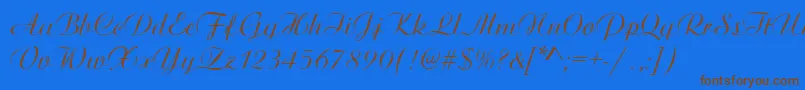 ArtisticRegular Font – Brown Fonts on Blue Background