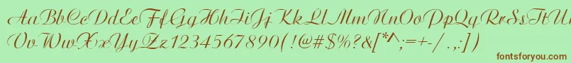 ArtisticRegular Font – Brown Fonts on Green Background